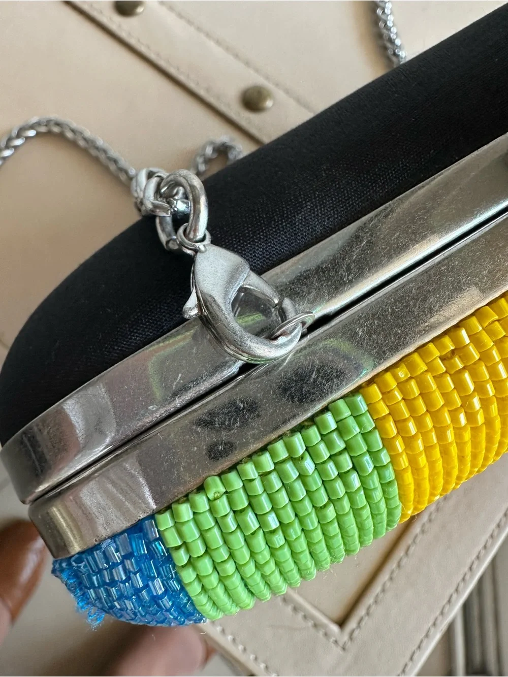 Alice + Olivia x FriendsWithYou Rainbow Beaded Cloud Clutch Bag Rare